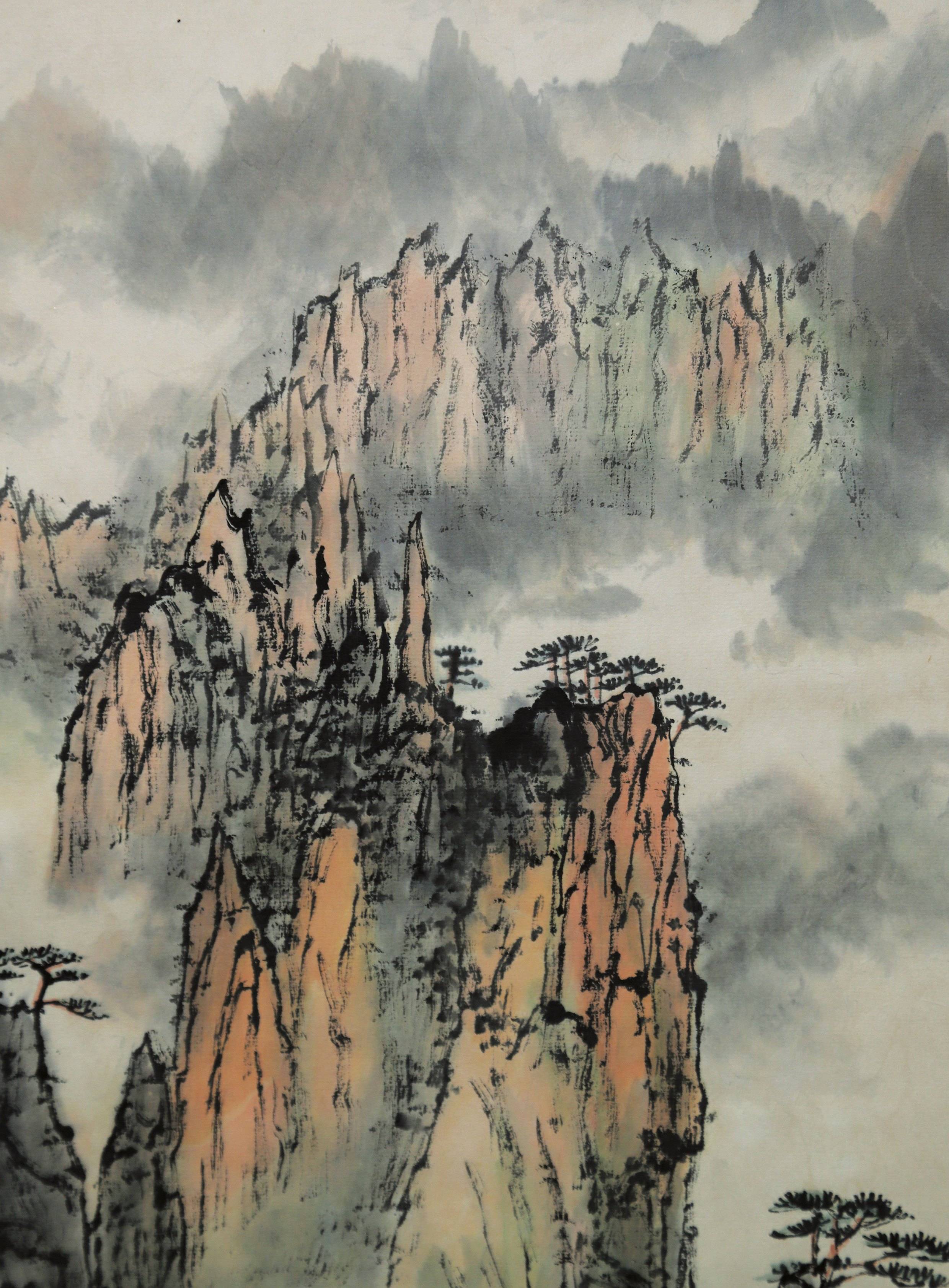 雲峰松瀑圖