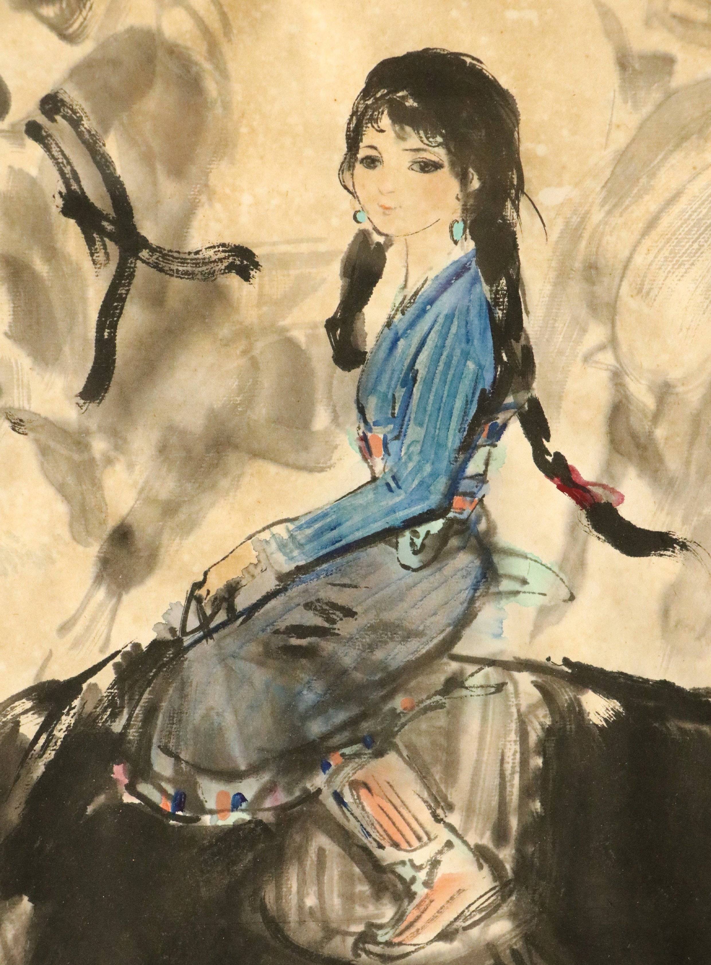 牧牛圖雙屏