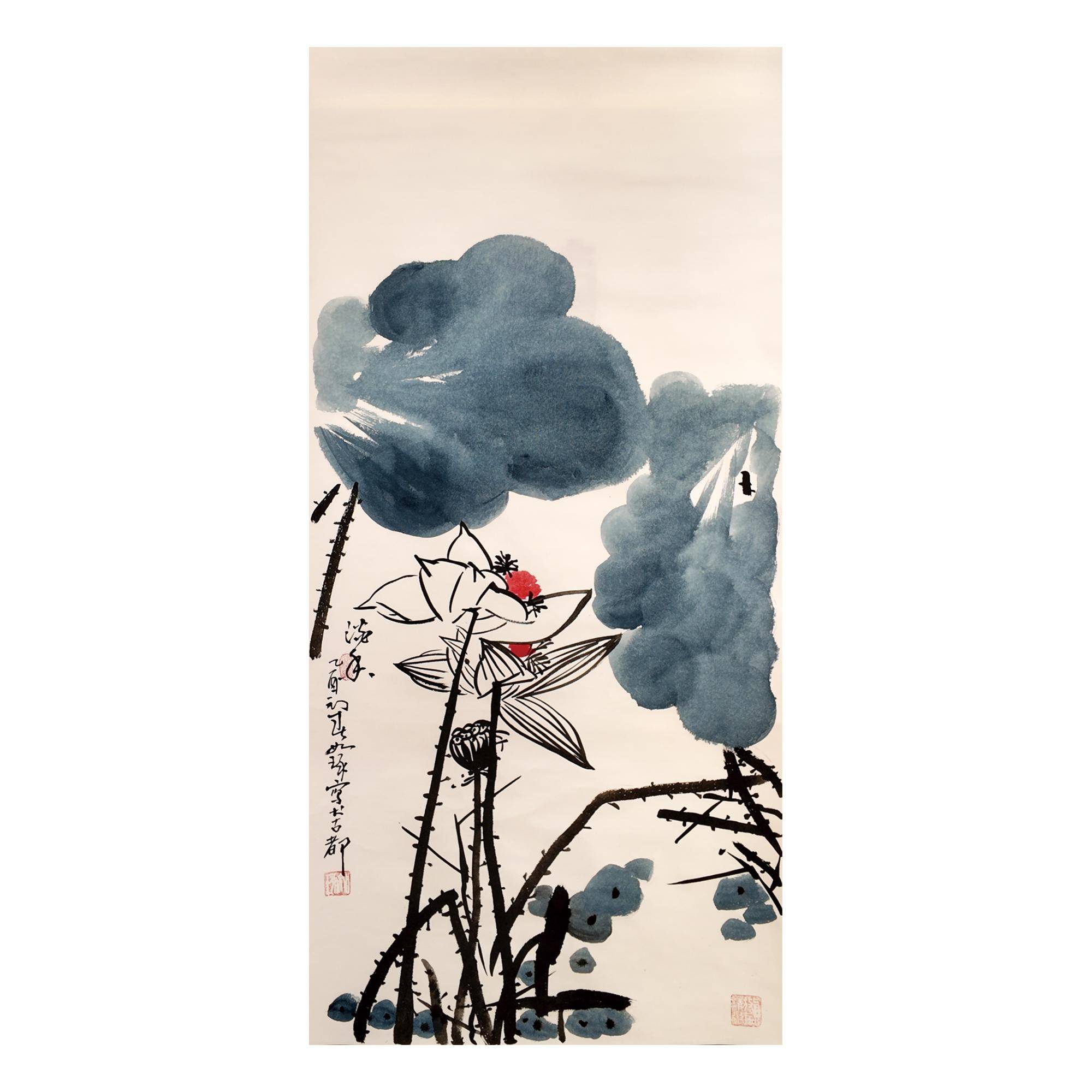 藍荷清趣圖